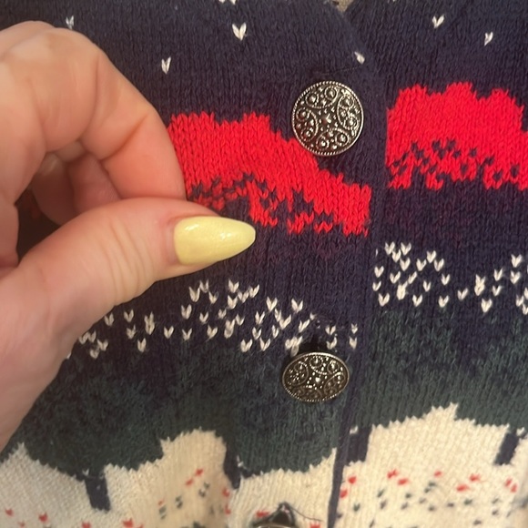 Northern Reflections Parkhurst Cardigan Sweater Vintage Winter Snow Cotton Blend - Picture 3 of 11